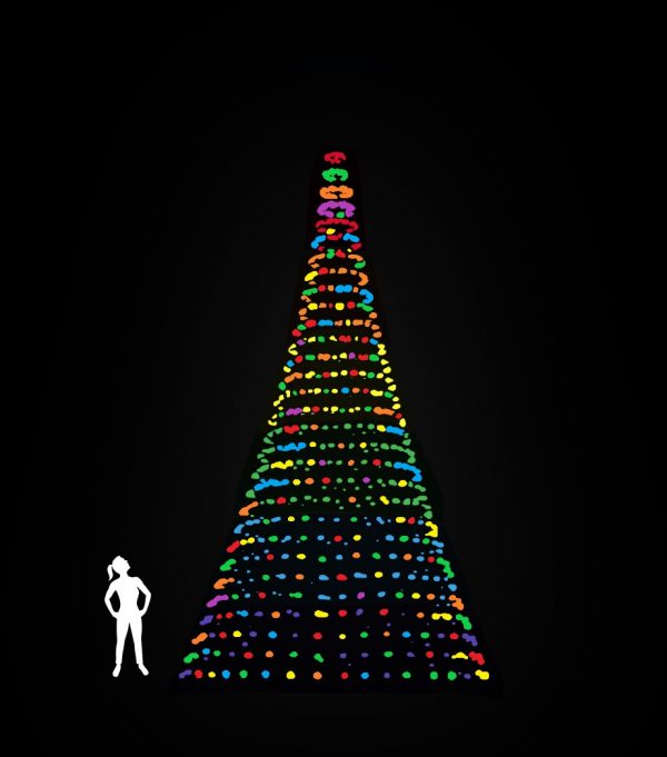 multi colour flagpole christmas tree