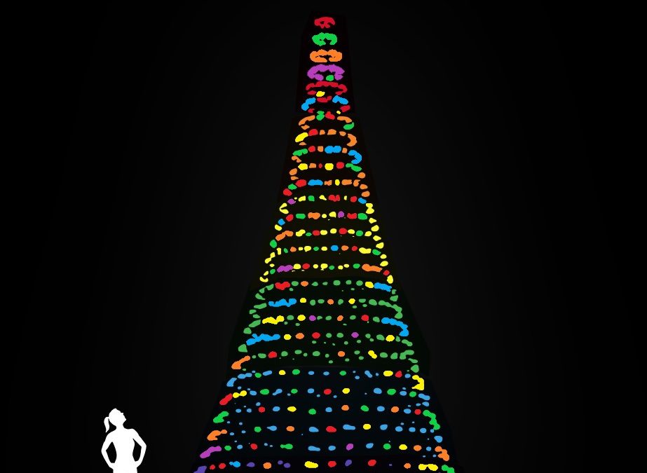 Multi colour FLAGPOLE CHRISTMAS TREE