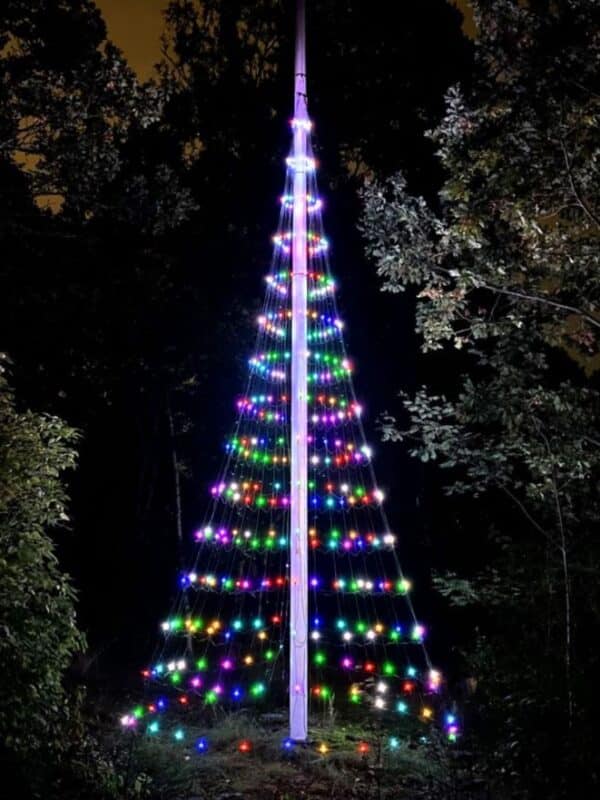 Multicolor montejaur ljusgran flaggstångsbelysning utomhus julbelysning dekoration trädgård
